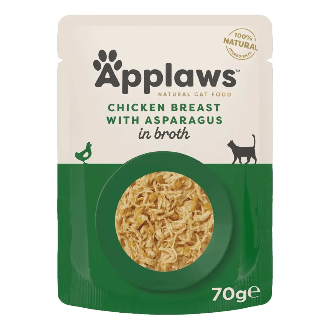 Applaws kattevådmad Kylling og Asparges 70 g (pouch)